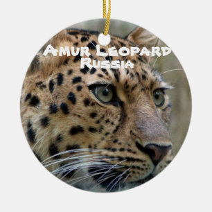Ornamento De Cerâmica Espécie Ameaçada Série Amur Leopard