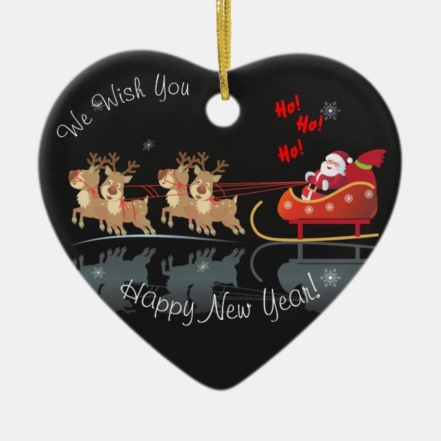 Ornamento De Cerâmica Esperamos por Papais noeis Ho! Ho! Ho! Feriado de  (Frente)