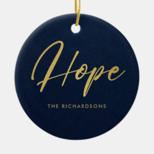 ORNAMENTO DE CERÂMICA ESPERANÇA MÍNIMA DOURADO DA CALIGRAFIA DO FALSO