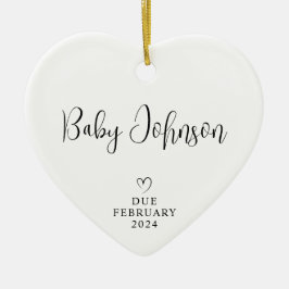 Ornamento De Cerâmica Esperando Pais Photo Baby 2024