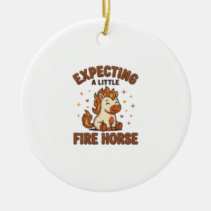 Ornamento De Cerâmica Esperando um pequeno cavalo de fogo Camisa vintage