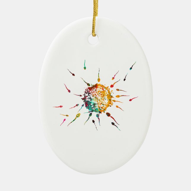 Ornamento De Cerâmica Espermas e Ovos (Frente)