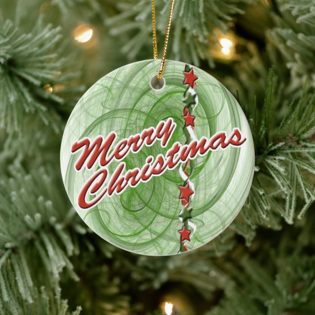 Ornamento De Cerâmica Espirais e Estrelas de Natal (Árvore)