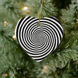 Ornamento De Cerâmica Espiral de Hipnose em Forma de Coração