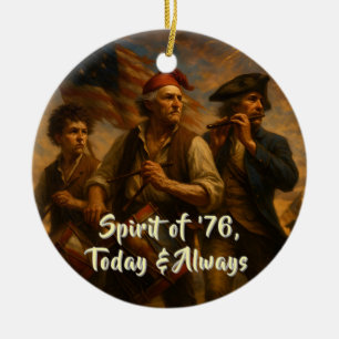 Ornamento De Cerâmica Espírito de 76 Lembrança • 1776–2026 Personalizáve