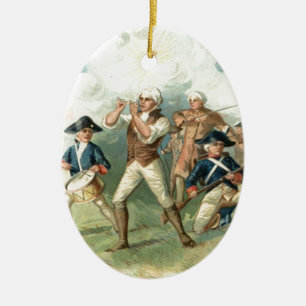 Ornamento De Cerâmica Espírito de Bandeira dos EUA de 76 Soldier Drummer