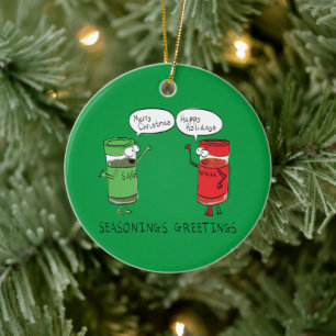 Ornamento De Cerâmica Espíritos engraçados de Cozinhar de Cartoon de Nat