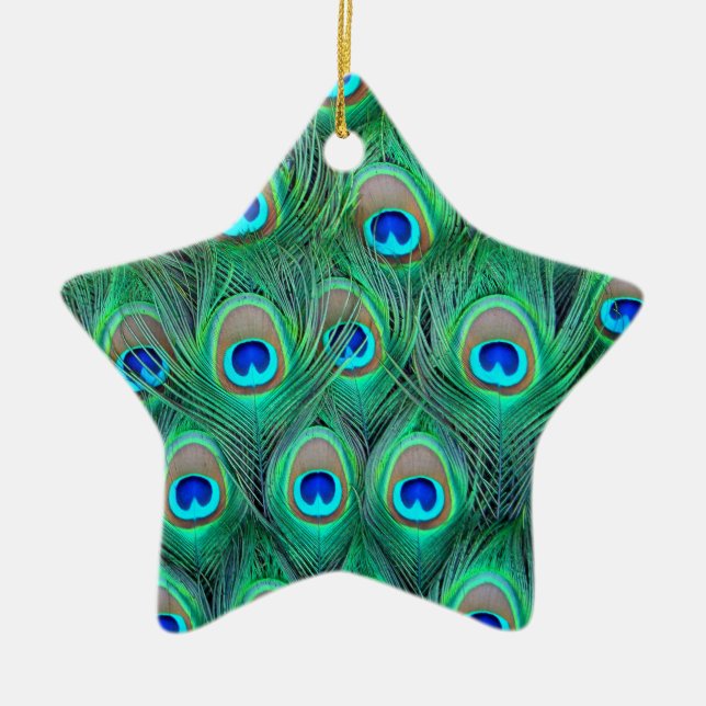 Ornamento De Cerâmica Esplendor Peacock (Frente)