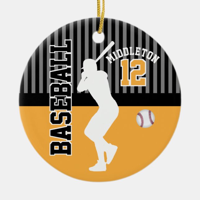 Ornamento De Cerâmica Esporte de basebol - Dourado (Frente)