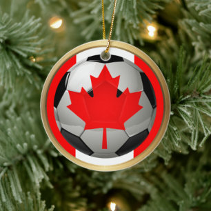 Ornamento De Cerâmica Esportes Bola de Futebol Canadá