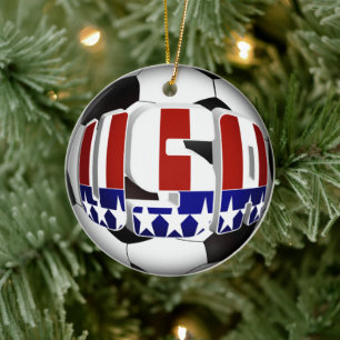Ornamento De Cerâmica Esportes Bola de Futebol EUA