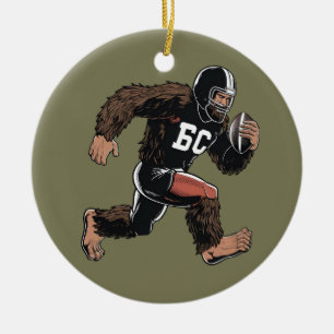 Ornamento De Cerâmica Esportes De Futebol Engraçado De Bigfoot Sasquatch