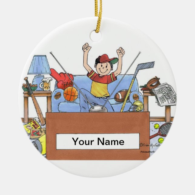 Ornamento De Cerâmica Esportes em Lover - Masculino (Frente)