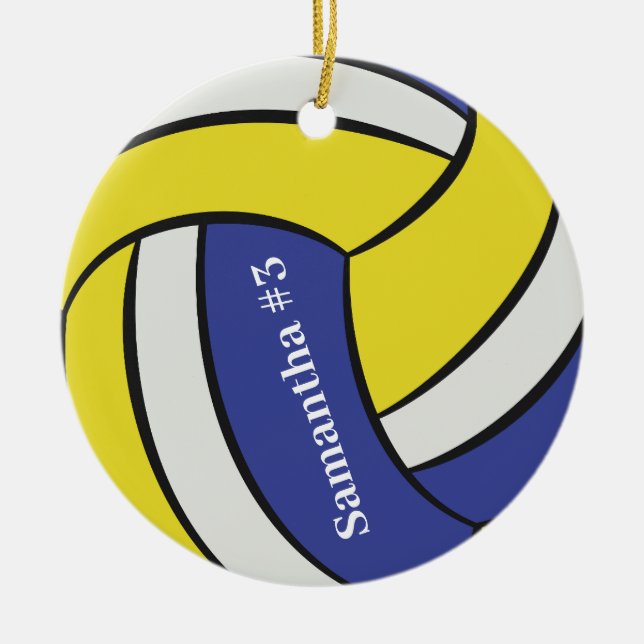 Ornamento De Cerâmica Esportes Personalizados de Voleibol (Frente)