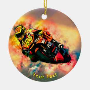 Ornamento De Cerâmica ESPORTES que queimam a competência da motocicleta