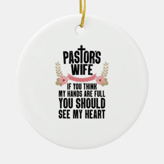 Ornamento De Cerâmica Esposa de Pastor Engraçada Mãe Mulheres Pastor Esp