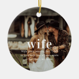 Ornamento De Cerâmica Esposa | Foto do Natal Sentimental Keepsasasaame