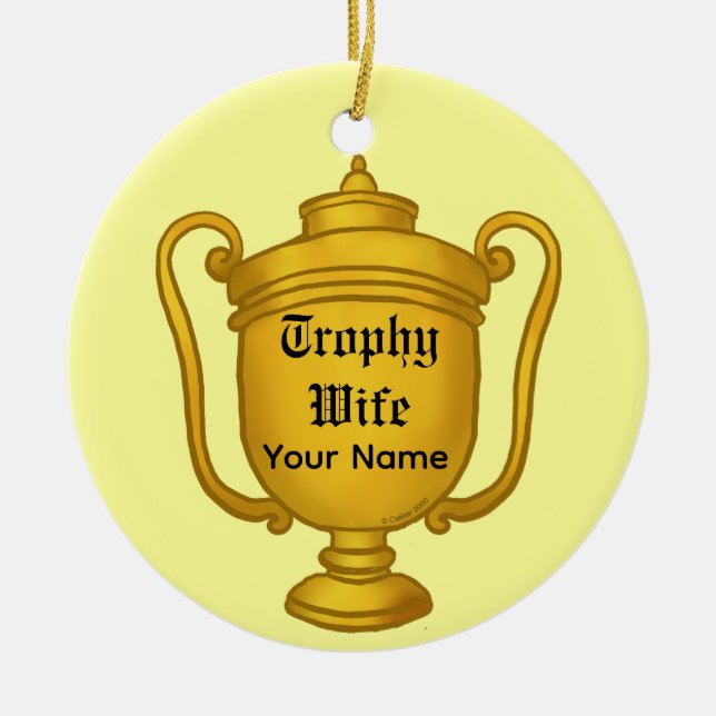 Ornamento De Cerâmica Esposa Troféu (Frente)