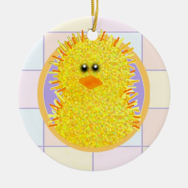 Ornamento De Cerâmica Espreitadela da páscoa (Frente)