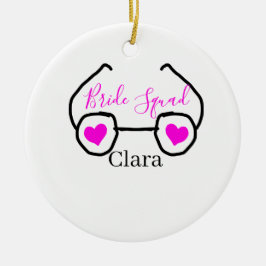 Ornamento De Cerâmica Esquadra da noiva óculos de natação rosa preto cor