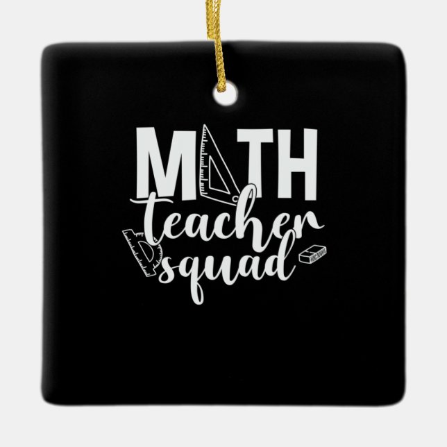 Ornamento De Cerâmica Esquadrão de Professores de Matemática (Frente)
