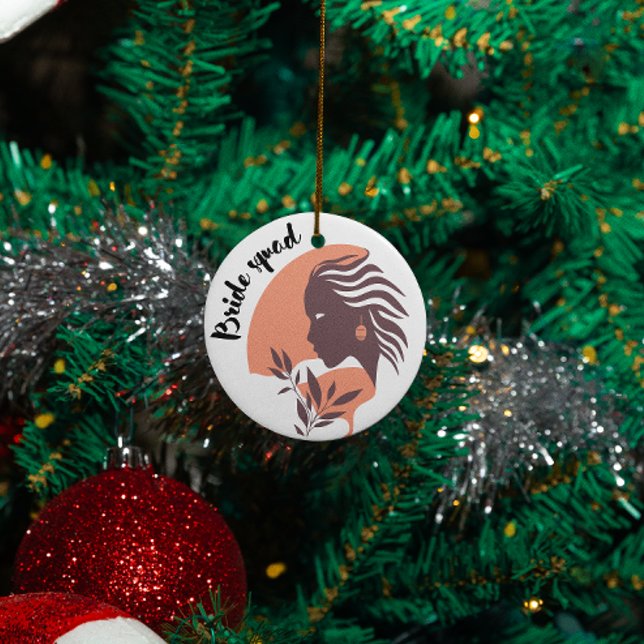 Ornamento De Cerâmica Esquadrão noivo, solteira de noiva, madrinha-de-bu (Criador carregado)