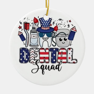 Ornamento De Cerâmica Esquadrão Odontológico Cute Dentista Higienista 4 