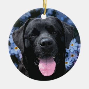 Ornamento De Cerâmica Esqueça-me do nó - Black Labrador