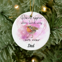 Ornamento De Cerâmica Esqueça-me, não Robins de Natal aparecem