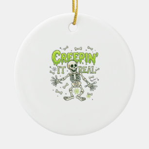 Ornamento De Cerâmica Esqueleto de verdade Aranha de Ossos de Halloween