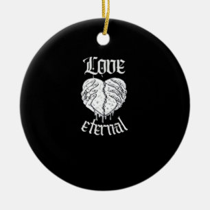 Ornamento De Cerâmica Esqueleto Mãos Cardíaco Gótico Clássico