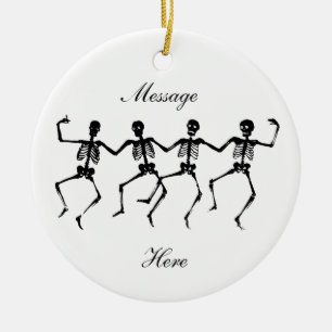 Ornamento De Cerâmica Esqueletos o Dia das Bruxas Thunder_Cove da dança