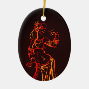 Ornamento De Cerâmica Esquema de Gesture desenhando fusão tribal Bellyda