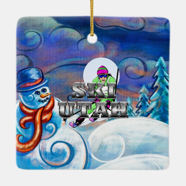 Ornamento De Cerâmica Esqui Utá do T (Verso)