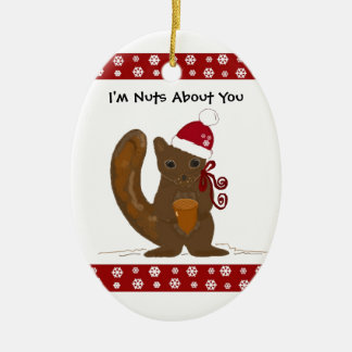 Ornamento De Cerâmica Esquilo de Natal com Dito Fofo