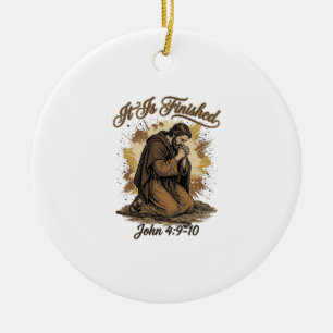 Ornamento De Cerâmica Está Consumado Versículo Bíblico Camisa Cristã Vin