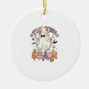 Ornamento De Cerâmica Esta É A Época Do Festa De Retro Halloween Engraça