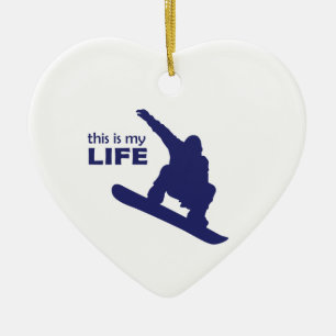 Ornamento De Cerâmica Esta É Minha Vida (Snowboard)