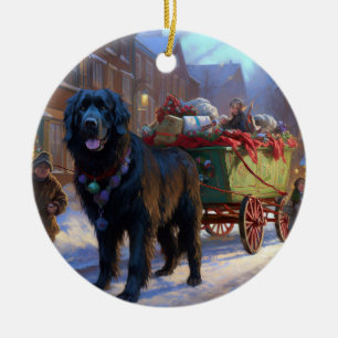 Ornamento De Cerâmica Estação Festiva de Natal da Terra Nova