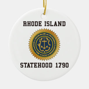 Ornamento De Cerâmica Estado de Rhode Island