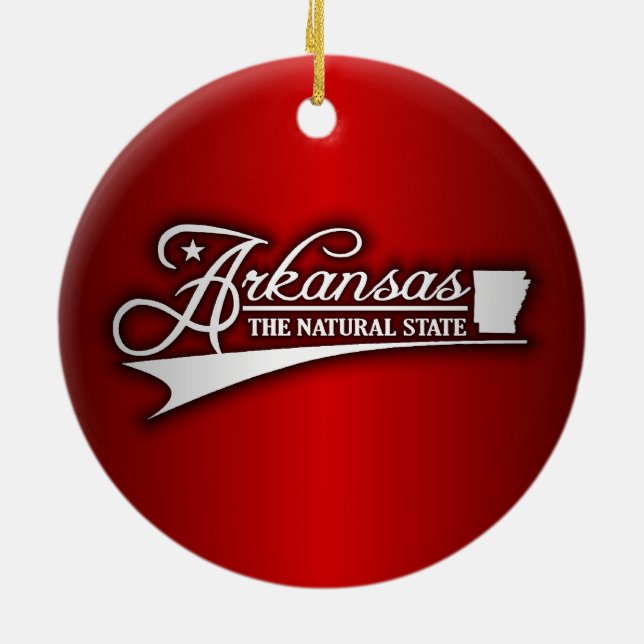 Ornamento De Cerâmica Estado do Arkansas (Traseira)