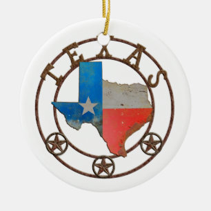Ornamento De Cerâmica Estado do Texas Wdry Iron