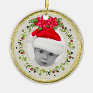 Ornamento De Cerâmica Estatísticas de nascimento de novo bebê Natal, Anú