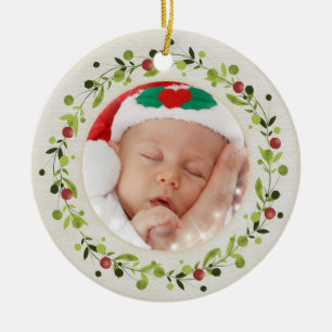 Ornamento De Cerâmica Estatísticas de nascimento de novo bebê Natal, Anú