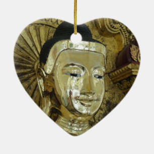 Ornamento De Cerâmica Estátua de Buda Dourado Amor Inspirador