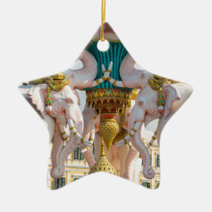 Ornamento De Cerâmica Estátua de elefantes rosa Banguecoque Tailândia