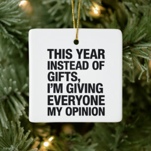 Ornamento De Cerâmica Este ano, em vez do presente, estou dando a todos