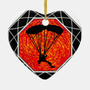 ORNAMENTO DE CERÂMICA ESTE GRUPO DE SKYDIVING