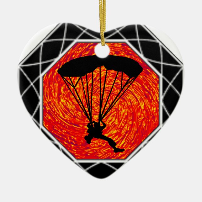 ORNAMENTO DE CERÂMICA ESTE GRUPO DE SKYDIVING (Frente)