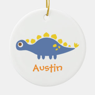 Ornamento De Cerâmica Estegossauro Azul Fofo Dinossauro Para Quarto de C